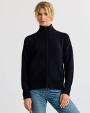 Cashmere Stand Collar Cardigan by Pura Cashmere-5