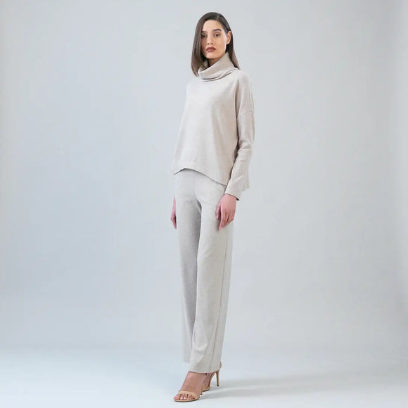 Clara Sunwoo Ultra Soft Travel Knit Turtleneck with Tipped Hem