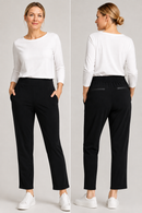 Iris Setlakwe Narrow Pull up Pant with Vegan Leather Detail.-4