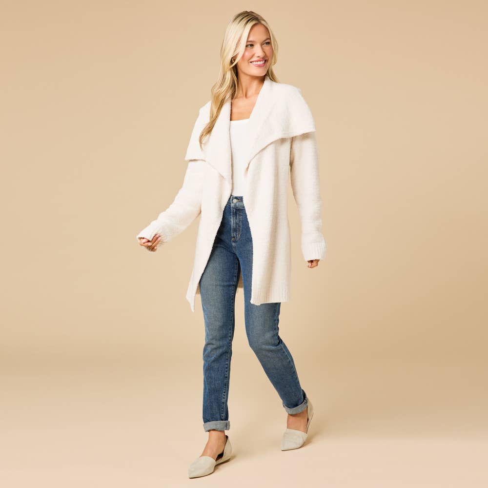 Ultra-Marshmallow Wrap Cardigan with Exaggerated Collar - ARRIVING SOON