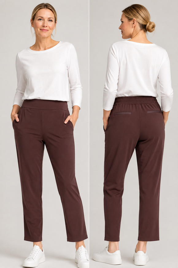 Iris Setlakwe Narrow Pull up Pant with Vegan Leather Detail.