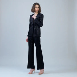 Clara Sunwoo Velvet Shimmer Signature Pocket Blazer - 0