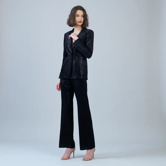 Clara Sunwoo Velvet Shimmer Signature Pocket Blazer