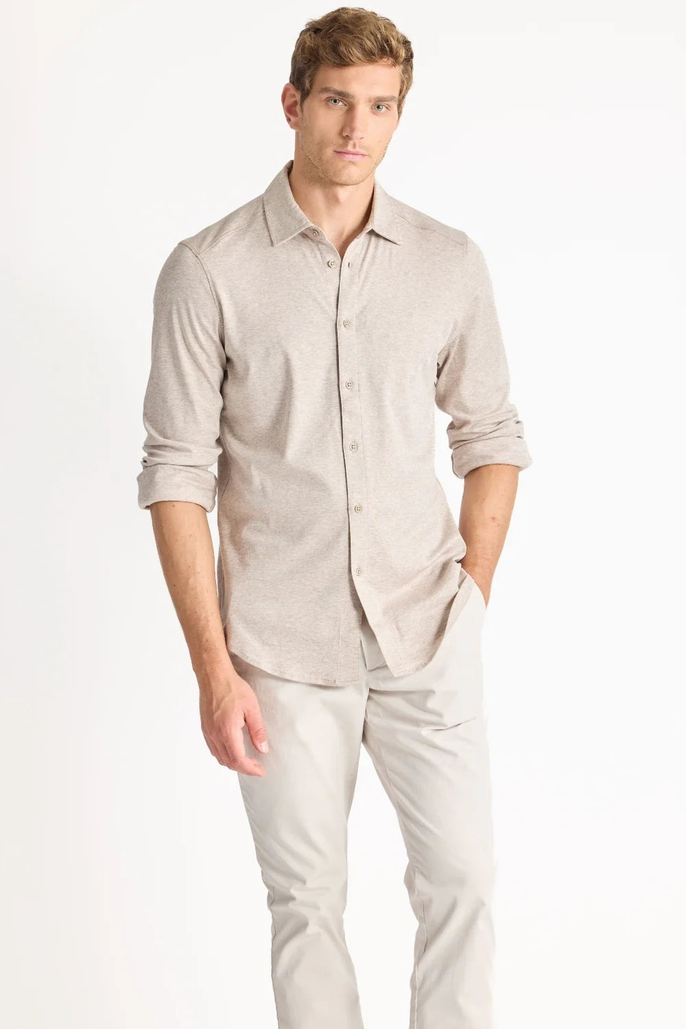 Raffi Aqua Cotton Button up Front Long Sleeve