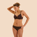 Simone Perele Caresse 3D Plunge Bra-  Cocao-3