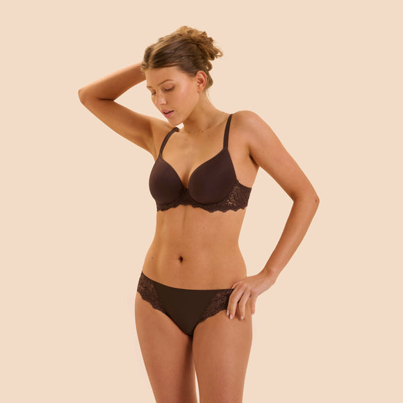 Simone Perele Caresse 3D Plunge Bra-  Cocao