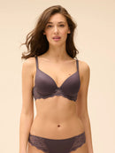 Simone Perele Caresse 3D Plunge GRAPHITE GREY Bra 12A316-3