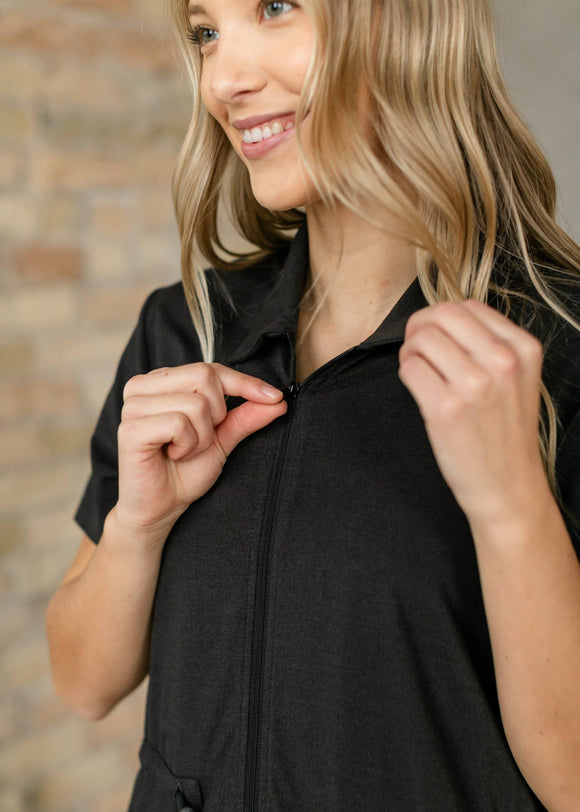 Scout Zip Front Athletic Midi Dress