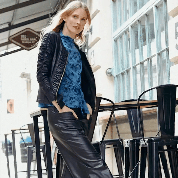Clara Sunwoo Liquid Leather ™ Ruched Detail Jacket - COMING SOON