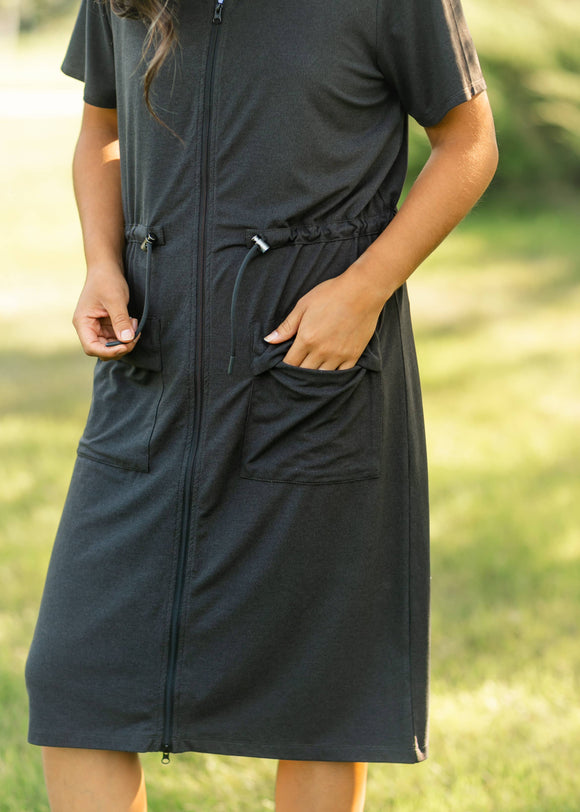 Scout Zip Front Athletic Midi Dress
