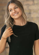 Inherit Baylor Black Ribbed T-Shirt Dress-5