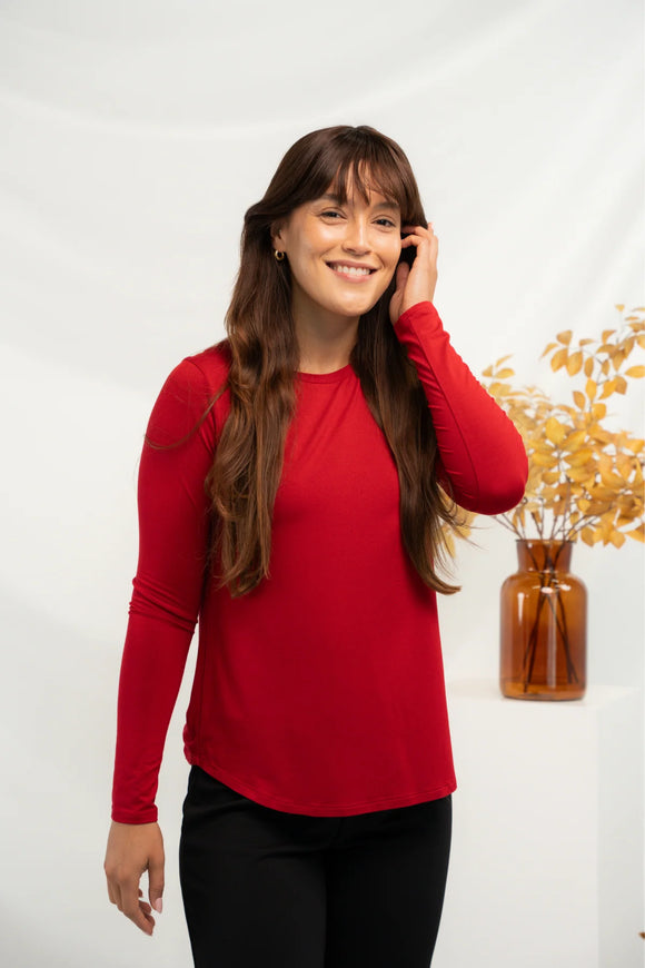 Terrera Georgia Crew Neck Long Sleeve Top