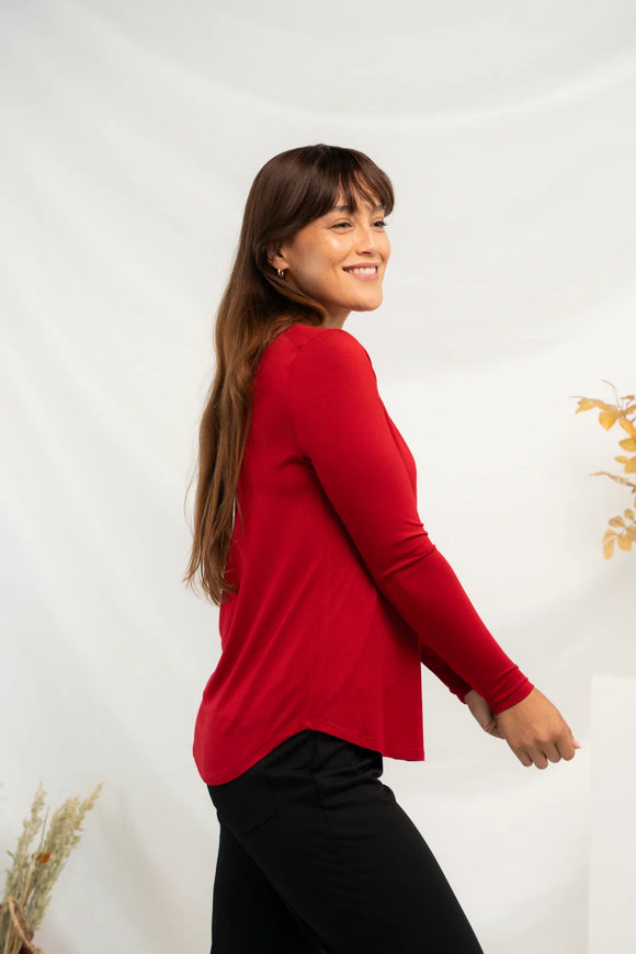 Terrera Georgia Crew Neck Long Sleeve Top