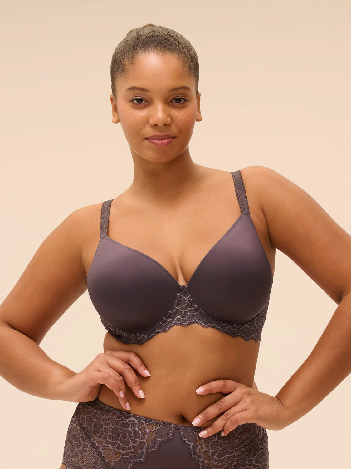 Simone Perele Caresse 3D Plunge GRAPHITE GREY Bra 12A316