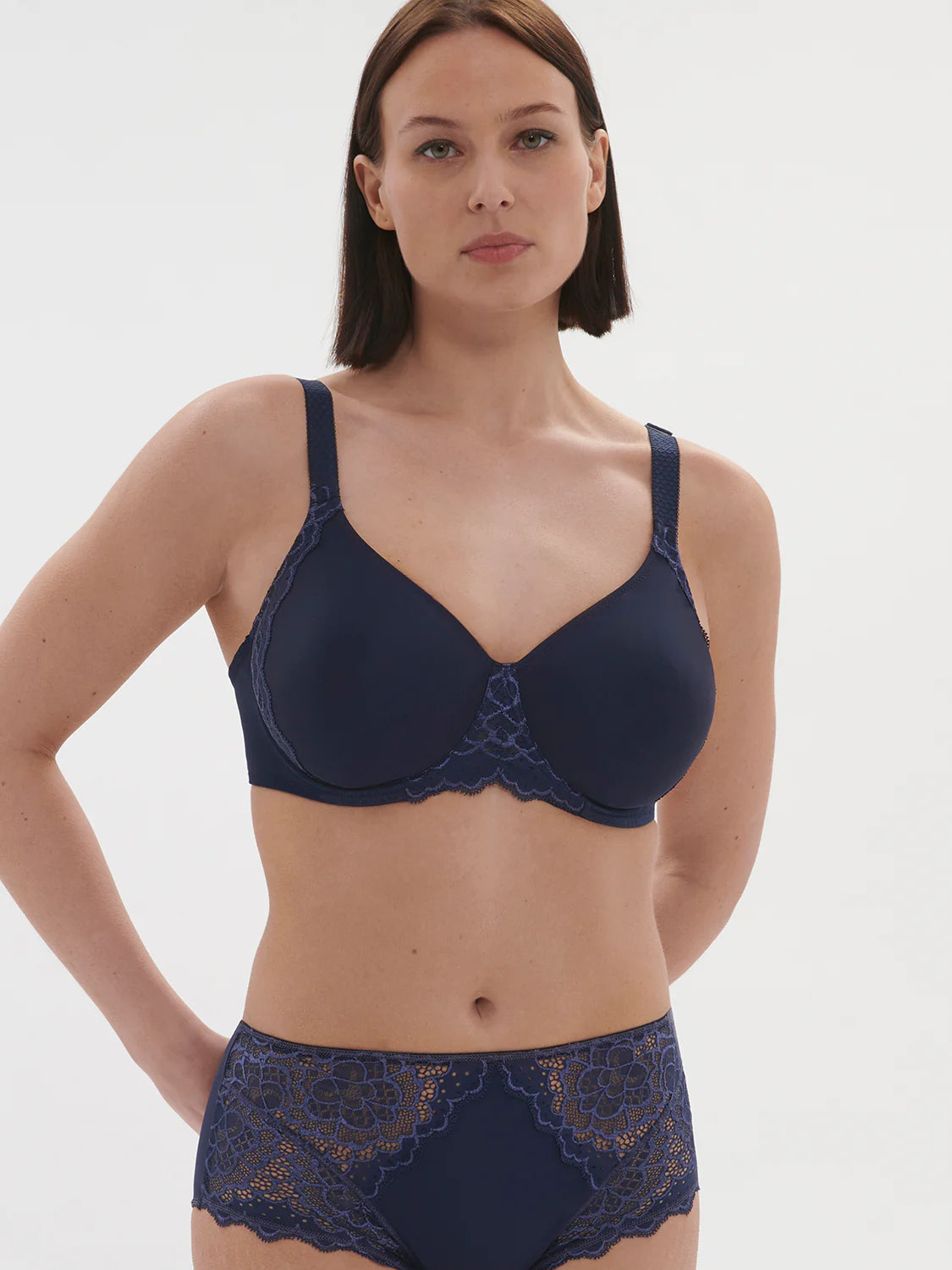 Simone Perele Caresse 3D Plunge INK BLUE  Bra 12A316