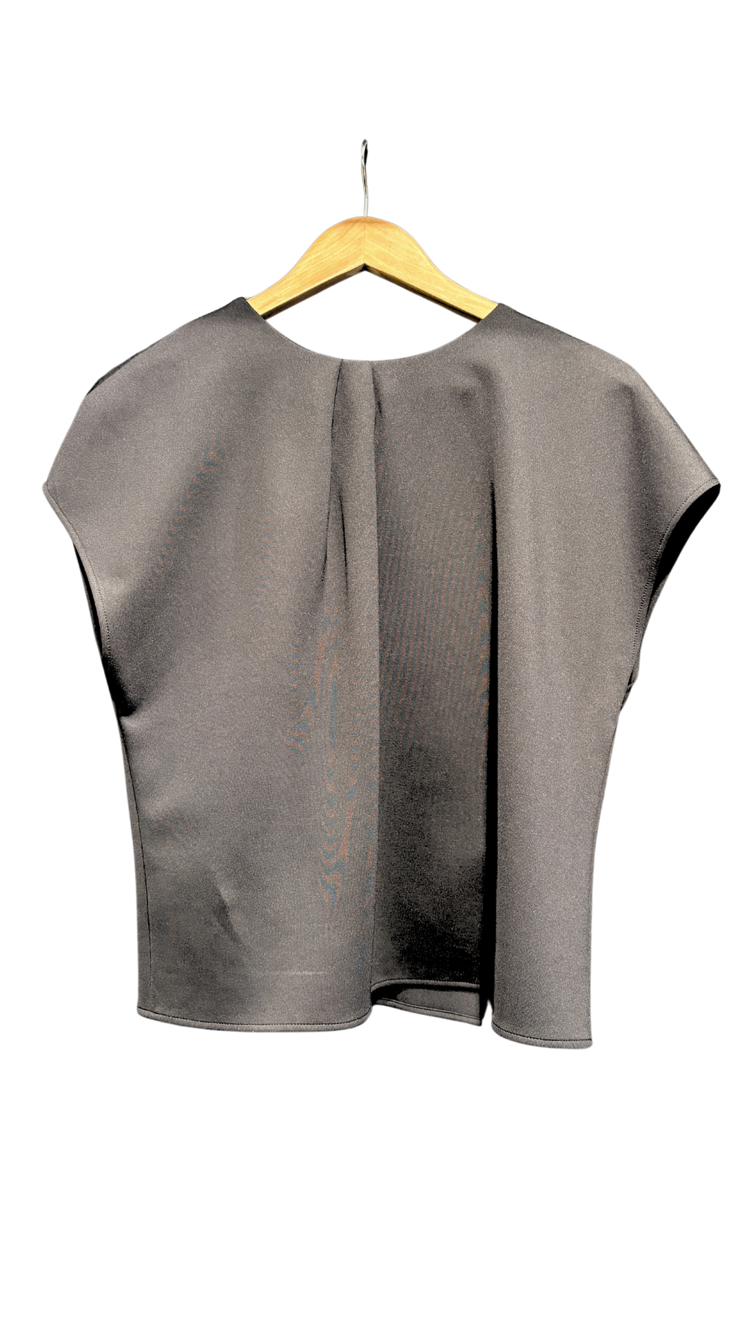 Iris Setlakwe Cap Sleeve Top with Pleats at Neckline