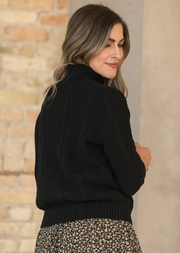 Inherit Noelle Black Cable Knit Sweater - ARRIVING SOON