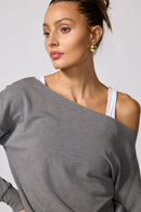 Cozy Fleece Flashdance Sweatshirt - Htr Steel Grey-4