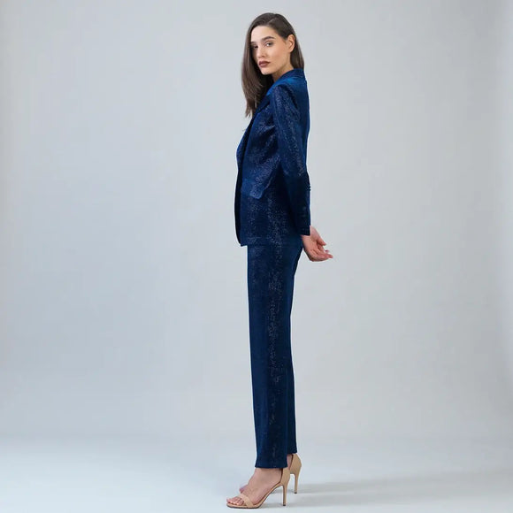 Clara Sunwoo Velvet Shimmer Signature Pocket Blazer