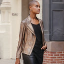 Clara Sunwoo Metallic Liquid Leather ™ Textured Signature Jacket-1