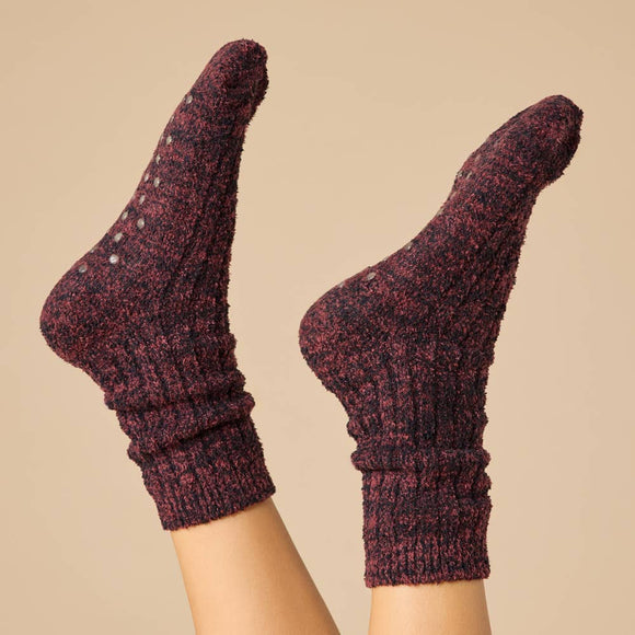Softies Cozy Marshmallow Crew Socks with Grippers for Women