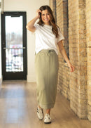 Inherit Bradi Side Zipper Midi Skirt-16