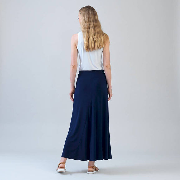 Clara Sunwoo Cascade Drape Hi-Low Maxi Skirt – Travel-Friendly, Wrinkle-Free