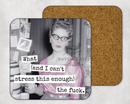 COASTER. WTF. Cheeky Novelty Gift, Funny, Vintage Inspired.-2