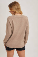 V-Neck Soft Knit Sweater Pullover-7