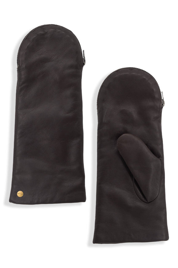 Sydney Cashmere Lined Convertible Leather Mittens - Women