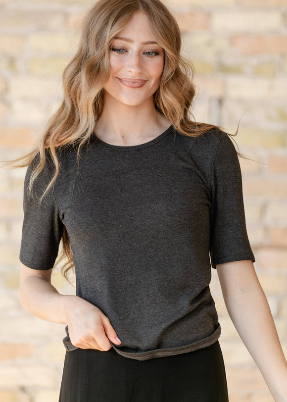 Inherit Essential Ribbed Half Sleeve Tee