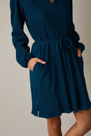 Long Sleeve Tie Waist Mini Dress - COMING SOON-6
