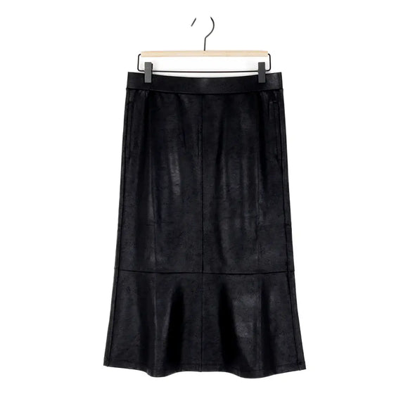 Clara Sunwoo Liquid Leather ™ Flounce Midi Skirt