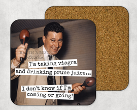 COASTER. Viagra Prune Juice. Cheeky Novelty Funny Vintage. - 0