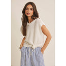 Textured Cotton Sleeveless Sweater Top-7