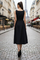 Belt Detail Midi Dress-3