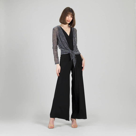 Clara Sunwoo Sheer Shimmer - Modern Tie Front Cardigan