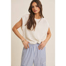 Textured Cotton Sleeveless Sweater Top-4