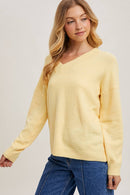 V-Neck Soft Knit Sweater Pullover-13