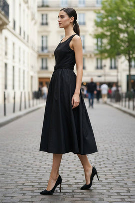 Belt Detail Midi Dress - 0