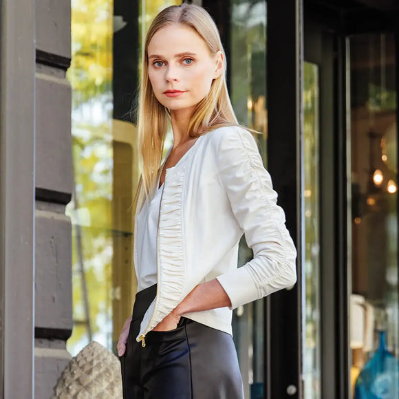Clara Sunwoo Liquid Leather ™ Ruched Detail Jacket - COMING SOON