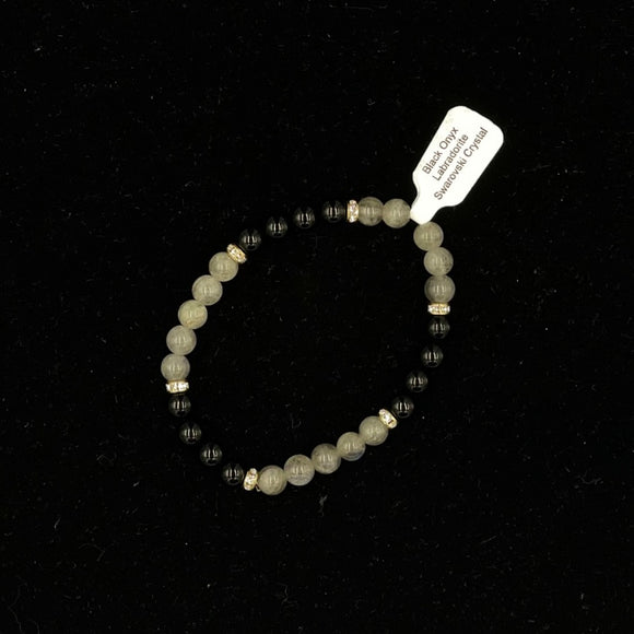 Joanna Bisley 6mm Labradorite with Swarovski Crystal Bracelet