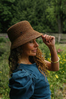 Mace | Raffia Straw Bucket Hat | Brown-1
