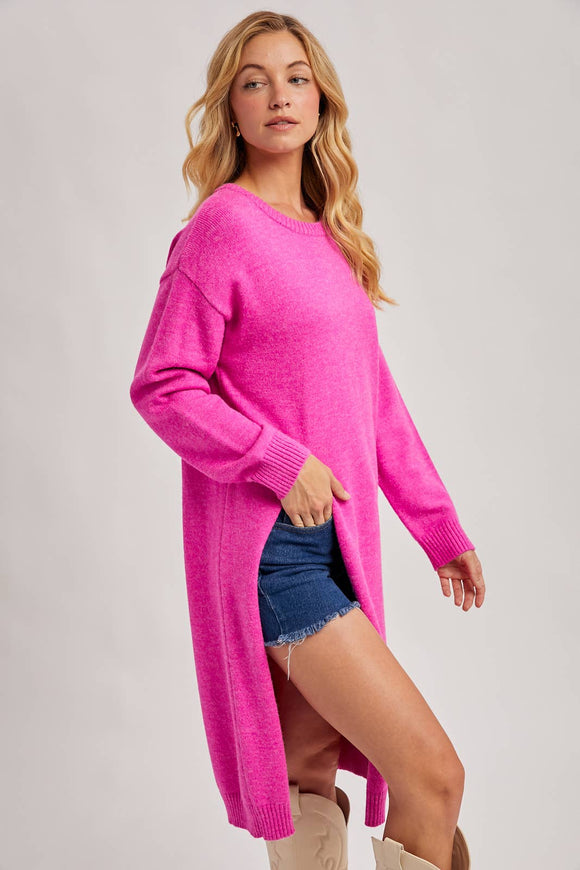 High Slit Longline Pullover