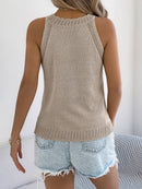 Open-Knit Halter Neck Sleeveless Top-6