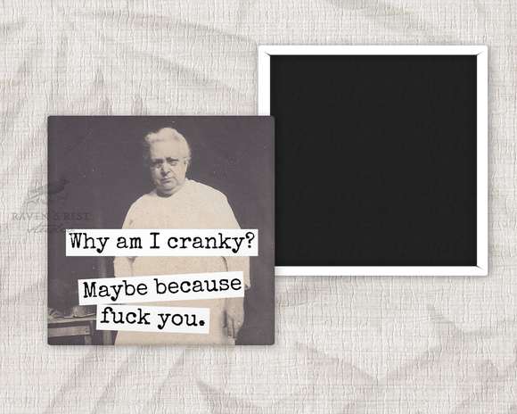 Magnet. Why Am I Cranky? Maybe Because Fuck You.