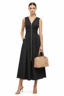 Two Way Zip Up Midi Dress-7