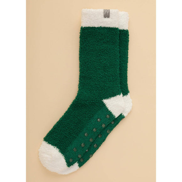 Softies Cozy Marshmallow Crew Socks with Grippers for Women