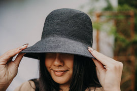 West Von Daphne Raffia Straw Bucket Hat