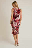 Boat Neck Sleeveless Front Twist Floral Print Dress - COMING SOON-4